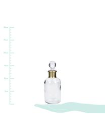 Kleine decoratieve fles Doni, Glas, Transparant, goudkleurig, Ø 7 x H 17 cm