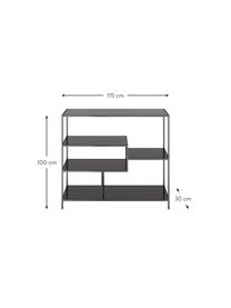 Metall-Regal Loft, Korpus: Stahl, pulverbeschichtet, Schwarz, B 115 x H 100 cm