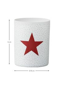 Teelichthalter-Set Ander, 3er-Set, Porzellan, Weiss, Rot, Grün, Ø 8 x H 6 cm