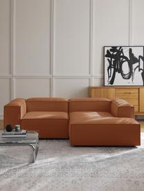 Modulares Ecksofa Lennon, Bezug: Polyester Der hochwertige, Gestell: Massives Kiefernholz, Spe, Füße: Kunststoff Die Füße befin, Webstoff Terrakotta, B 238 x T 180 cm, Eckteil links