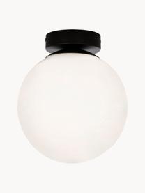 Plafón pequeño de vidrio opalino Lido, Pantalla: vidrio opalino, Negro, blanco, Ø 20 x Al 23 cm
