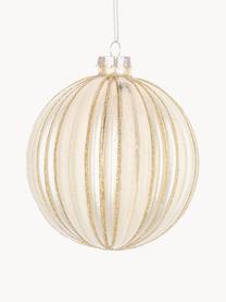 Palline albero di Natale Clio, varie misure, Vetro, Beige chiaro, dorato, Ø 10 x Alt. 10 cm, 8 pz