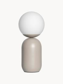 Kleine Tischlampe Notti, Lampenschirm: Glas, Greige, Weiß, Ø 15 x H 35 cm