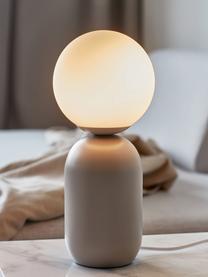 Petite lampe à poser Notti, Grège, blanc, Ø 15 x haut. 35 cm