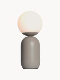 Kleine Tischlampe Notti, Lampenschirm: Glas, Greige, Weiß, Ø 15 x H 35 cm