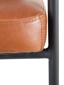 Fauteuil lounge en cuir synthétique Arms, Caramel