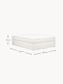 Boxspringbett Enya, Matratze: 5-Zonen-Taschenfederkern, Füße: Kunststoff Dieses Produkt, Webstoff Greige, B 180 x L 200 cm, Härtegrad H3