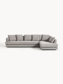 Sofa Bouclé XL Tribeca, Tapicerka: Bouclé (93% poliester, 6%, Stelaż: drewno bukowe, drewno sos, Nogi: drewno sosnowe Ten produk, Szary Bouclé, S 326 x G 192 cm, prawostronna