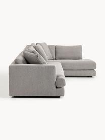 Sofa Bouclé XL Tribeca, Tapicerka: Bouclé (93% poliester, 6%, Stelaż: drewno bukowe, drewno sos, Nogi: drewno sosnowe Ten produk, Szary Bouclé, S 326 x G 192 cm, prawostronna