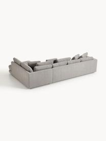 Sofa Bouclé XL Tribeca, Tapicerka: Bouclé (93% poliester, 6%, Stelaż: drewno bukowe, drewno sos, Nogi: drewno sosnowe Ten produk, Szary Bouclé, S 326 x G 192 cm, prawostronna