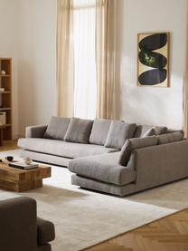 Sofa Bouclé XL Tribeca, Tapicerka: Bouclé (93% poliester, 6%, Stelaż: drewno bukowe, drewno sos, Nogi: drewno sosnowe Ten produk, Szary Bouclé, S 326 x G 192 cm, prawostronna