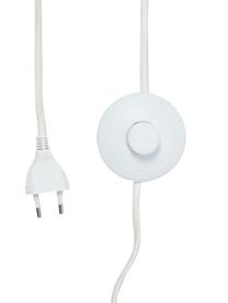 Stehlampe Jascha aus hellem Eschenholz, Lampenfuß: Eschenholz, FSC-zertifizi, Lampenschirm: Stoff in Leinenoptik, Helles Eschenholz, Weiß, H 145 cm