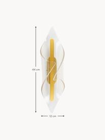 Aplique LED Velo, Pantalla: vidrio acrílico, Estructura: metal con pintura en polv, Transparente, dorado, An 12 x Al 44 cm