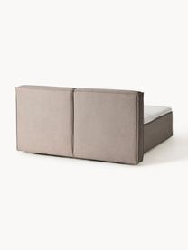 Boxspringbett Lennon, Bezug: 100 % Polyester Der strap, Matratze: 7-Zonen-Taschenfederkern, Füße: Massives Birkenholz Diese, Webstoff Taupe, B 140 x L 200 cm, Härtegrad H2