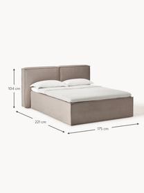 Boxspringbett Lennon, Bezug: 100 % Polyester Der strap, Matratze: 7-Zonen-Taschenfederkern, Füße: Massives Birkenholz Diese, Webstoff Taupe, B 140 x L 200 cm, Härtegrad H2