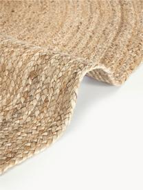 Runder Jute-Teppich Sharmila, handgefertigt, 100 % Jute
 
 Da die Haptik von Jute-Teppichen rau ist, sind sie für den direkten Hautkontakt weniger geeignet., Braun, Ø 100 cm (Grösse XS)