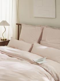 Gewaschener Baumwoll-Bettdeckenbezug Adoria mit Rüschen, Webart: Renforcé Renforcé besteht, Hellrosa, B 200 x L 200 cm