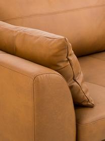 Leder Big Sofa Canyon (3-Sitzer) in Cognacfarben mit Holz-Füßen, Bezug: Semianilinleder, Füße: Buchenholz, Metall, Leder Cognac, Buchenholz, B 225 x T 100 cm