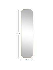 Miroir sur pied avec cadre en aluminium Bavado, Couleur laitonnée, larg. 41 x haut. 175 cm