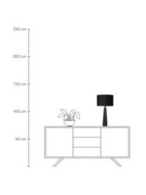 Große Tischlampe Yessin mit Leinenschirm, Lampenschirm: Leinen, Lampenfuß: Metall, beschichtet, Schwarz, Ø 32 x H 58 cm