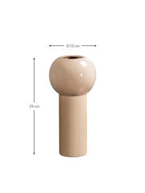 Keramik-Vase Zayn in Pfirsichfarben, Keramik, Pfirsichfarben, Ø 12 x H 29 cm