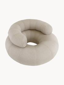 Fauteuil lounge de jardin artisanal Don Out, Beige clair, Ø 98 x haut. 50 cm