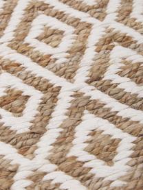Handgefertigte Jute-Fußmatte Ramos, 100% Jute, Braun, Weiß, B 50 x L 80 cm