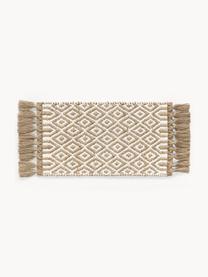 Tapis en jute fait main Ramos, 100 % jute, Brun, blanc, larg. 50 x long. 80 cm