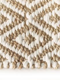 Tapis en jute fait main Ramos, 100 % jute, Brun, blanc, larg. 50 x long. 80 cm