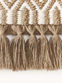 Handgemaakte jute deurmat Ramos, 100% jute, Bruin, wit, B 50 x L 80 cm