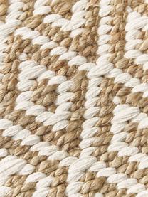 Ručne vyrobená jutová rohožka Ramos, 100 % juta, Hnedá, biela, Š 50 x D 80 cm