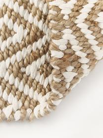 Handgefertigte Jute-Fussmatte Ramos, 100 % Jute, Braun, Weiss, B 50 x L 80 cm