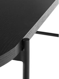 Table basse noire avec plateau en bois Mica, 2 élém., Plateau : placage en bois de chêne, laqué noir Pieds : noir, mat