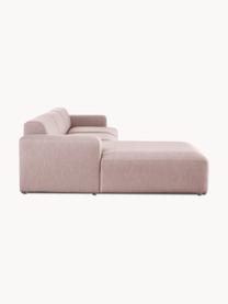 Ecksofa Melva (4-Sitzer), Bezug: 100% Polyester Der hochwe, Gestell: Massives Kiefernholz, Spa, Füße: Kunststoff Dieses Produkt, Webstoff Hellrosa, B 319 x T 196 cm, Eckteil links