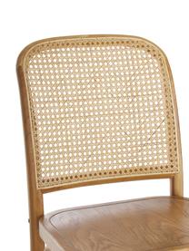 Silla de madera Franz, Asiento: ratán, Estructura: madera de roble maciza pi, Marrón, An 48 x F 59 cm