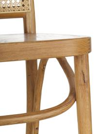 Silla de madera Franz, Asiento: ratán, Estructura: madera de roble maciza pi, Marrón, An 48 x F 59 cm