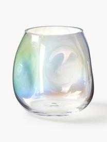 Vaso in vetro soffiato iridescente Rainbow, alt. 17 cm, Vetro soffiato, Trasparente, iridescente, Ø 17 x Alt. 17 cm