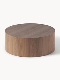 Kulatý dřevěný konferenční stolek Dan, MDF deska (dřevovláknitá deska střední hustoty) s dýhou z ořechu, Černá, Ø 80 cm, V 30 cm