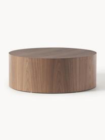 Okrągły stolik kawowy z drewna Dan, Płyta pilśniowa (MDF), fornir z drewna orzechowego, Ciemne drewno naturalne, Ø 80 x W 30 cm