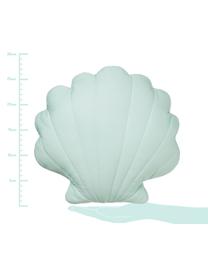 Coussin coquillage en coton bio Sea Shell, Vert menthe