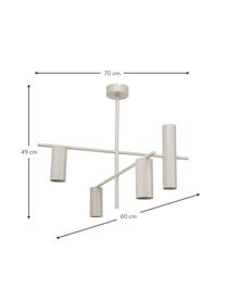 Plafondlamp Cassandra, Lampenkap: vernikkeld metaal, Mat beige, B 70 x H 49 cm