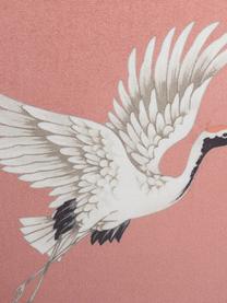 Cojín de terciopelo Bird, con relleno, Funda: terciopelo de poliéster, Rosa, An 45 x L 45 cm