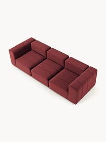 Modulares Samt-Sofa Lena (4-Sitzer), Bezug: Samt (100 % Polyester) De, Gestell: Buchenholz, Spanplatte, H, Füße: Kunststoff, Samt Weinrot, B 287 x T 106 cm