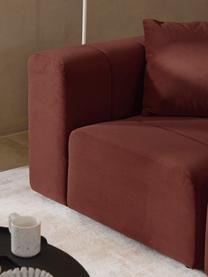 Modulares Samt-Sofa Lena (4-Sitzer), Bezug: Samt (100 % Polyester) De, Gestell: Buchenholz, Spanplatte, H, Samt Weinrot, B 287 x T 106 cm