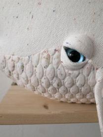 Coussin peluche artisanal Beluga, tailles variées, Blanc cassé, chiné, larg. 46 x haut. 21 cm