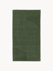Alfombra artesanal de lana Mason, Parte superior: 100% lana, Reverso: 100% algodón Las alfombra, Verde oscuro, An 80 x L 150 cm(Tamaño XS)