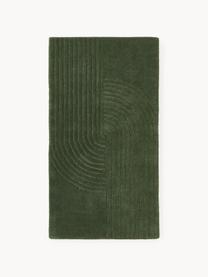 Handgetufteter Wollteppich Mason, Flor: 100 % Wolle, Dunkelgrün, B 80 x L 150 cm (Größe XS)