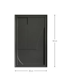 Sculpture murale artisanale Verge, Noir, larg. 30 x haut. 50 cm