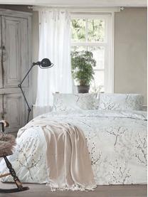 Flanelová posteľná bielizeň so zimnými vetvičkami Winter Twigs, Sivá, biela