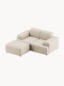 Hocker Melva, B 99 x T 72 cm, Bezug: 100 % Polyester Der strap, Gestell: Massives Kiefern- und Fic, Füße: Kunststoff Dieses Produkt, Webstoff Hellbeige, B 99 x T 72 cm